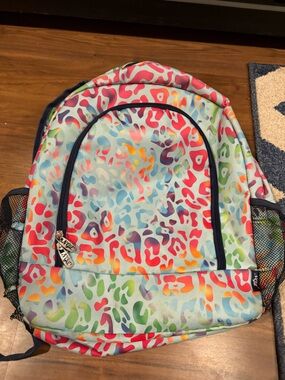 Colorful Rainbow Leopard Print Kids Backpack - Multicolor